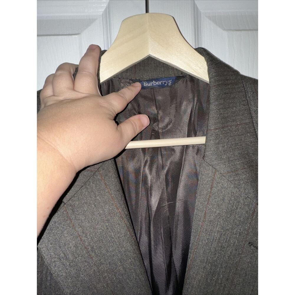 VTG Burberrys Sport Coat Jacket Blazer‎ Pinstripe 46L 2 Button USA Wool - Picture 3 of 10